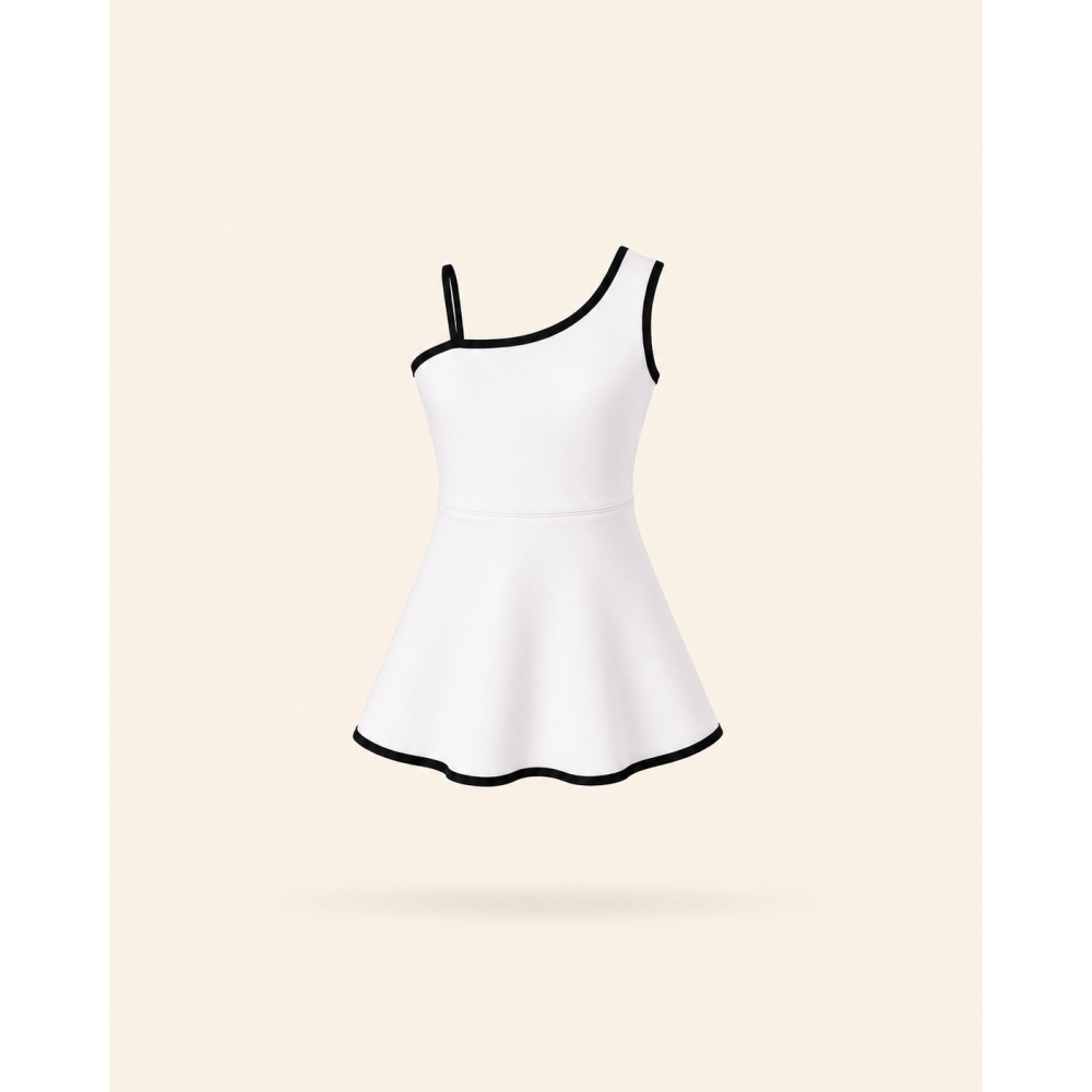 racket dress blanco
